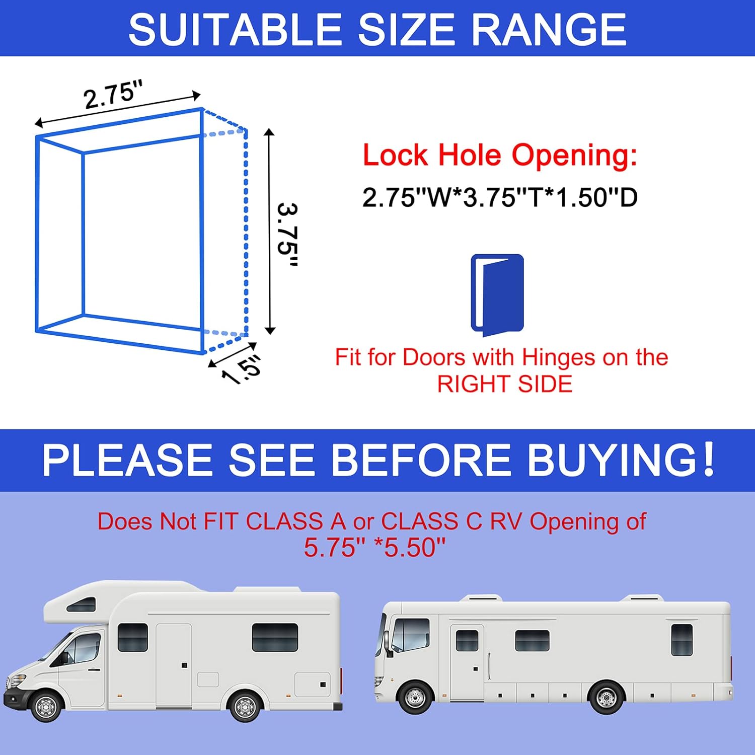 RV Keyless Entry Door Lock with Backlit Keypad and 2 Key Fobs H909537