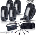 White LED Rock Lights Kit with 21ft Wiring Harness, 4PCS Waterproof, 12V~32V DC K387