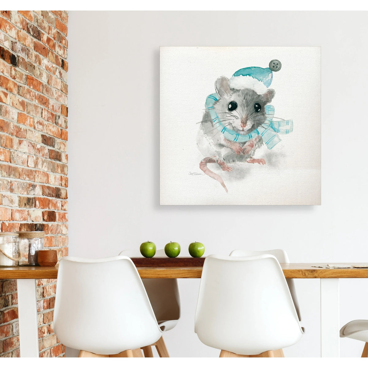 Christmas Critter Mouse Gallery Wrapped Canvas 10x10 Q1746