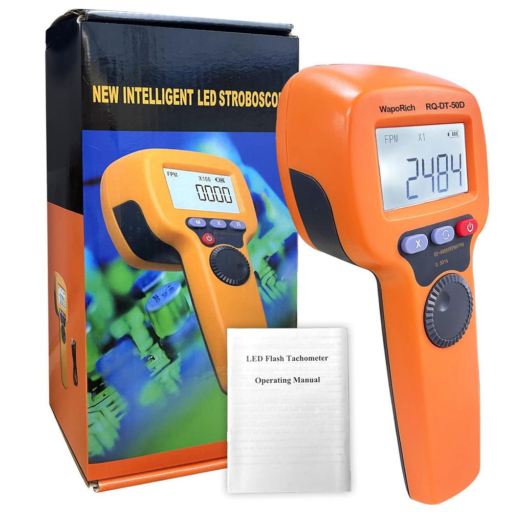 Rechargeable LED Flash Strobe Tachometer 60-49999 FPM V4923