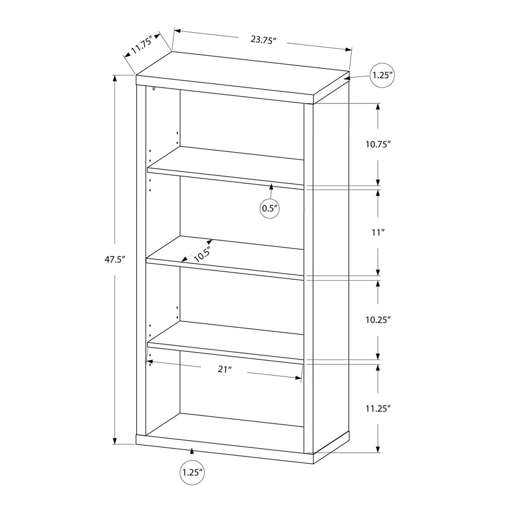 Grey Reclaimed Wood-Look Bookcase with Adjustable Shelves E82539