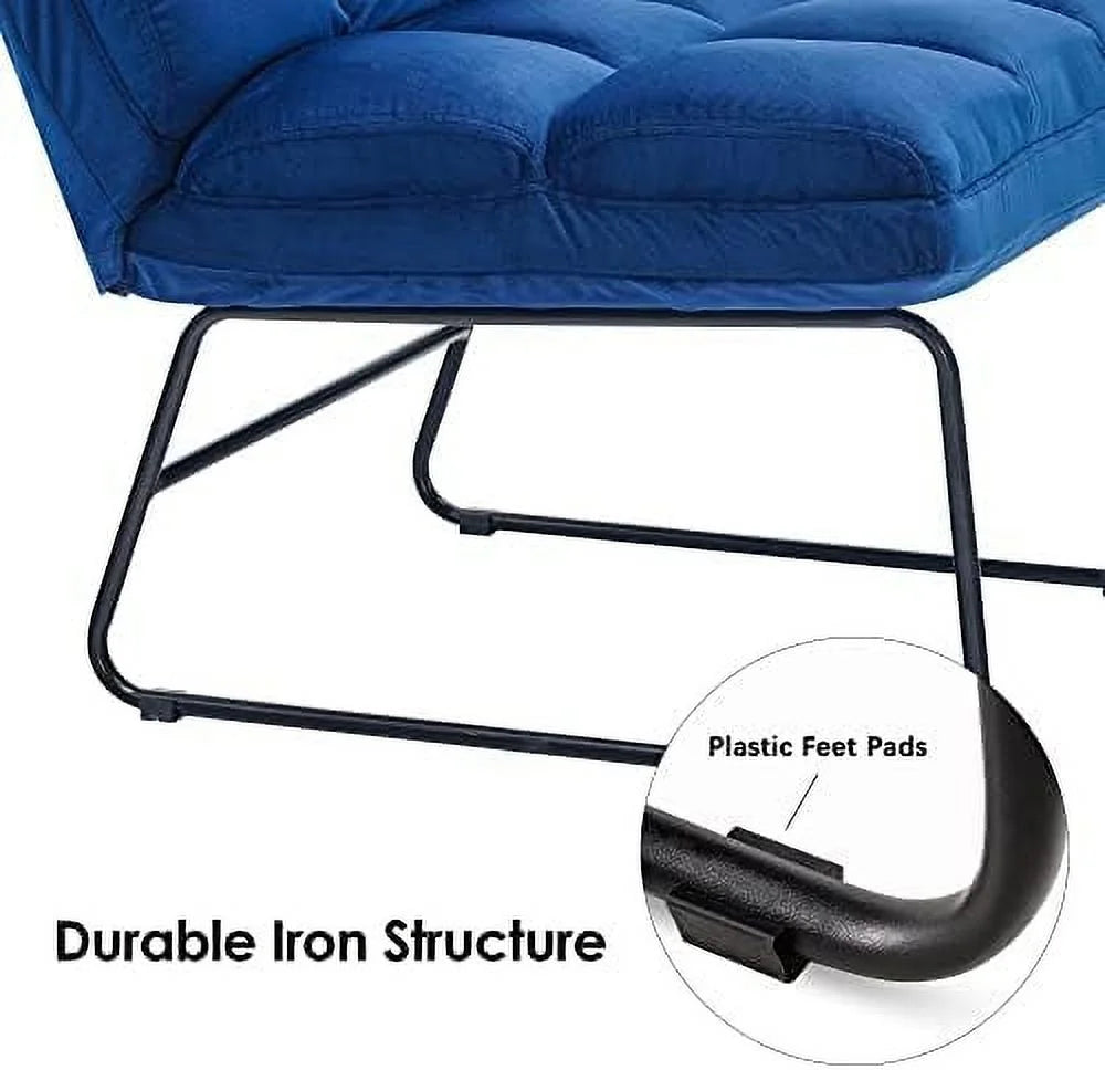 Yellow Velvet Accent Chair with Ottoman Y797653