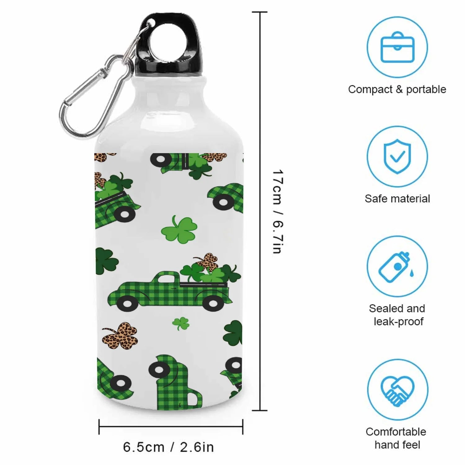 Green Truck 400ml Sport Aluminum Water Bottle with Twist Cap S49930