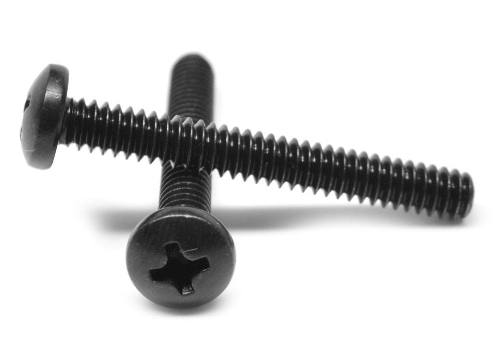 #12-24 x 5/8 Coarse Thread Machine Screw Phillips Pan Head Low Carbon Steel Black Oxide N913