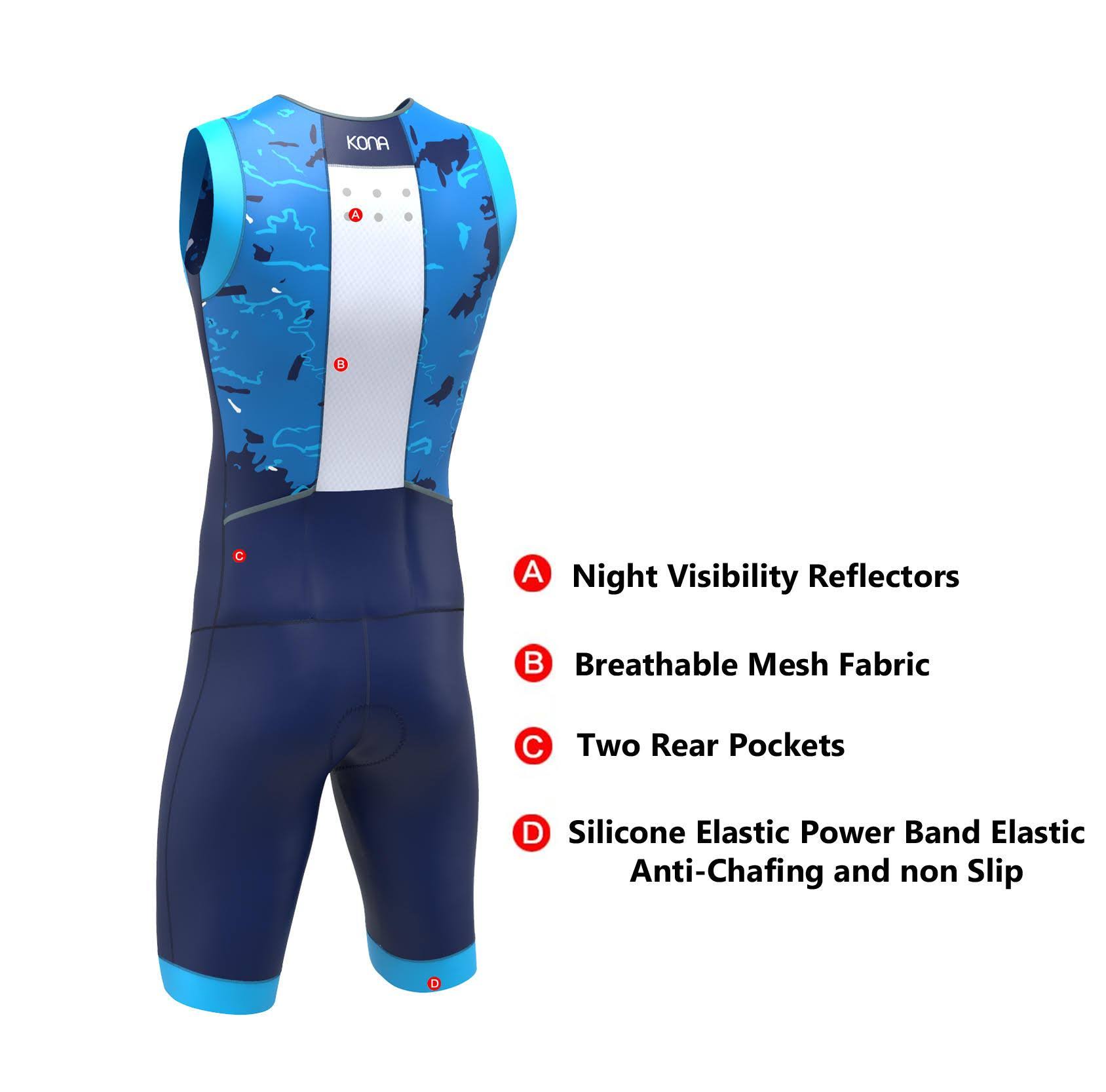 Aqua Camo Navy Camo Large Triathlon Race Suit D12575