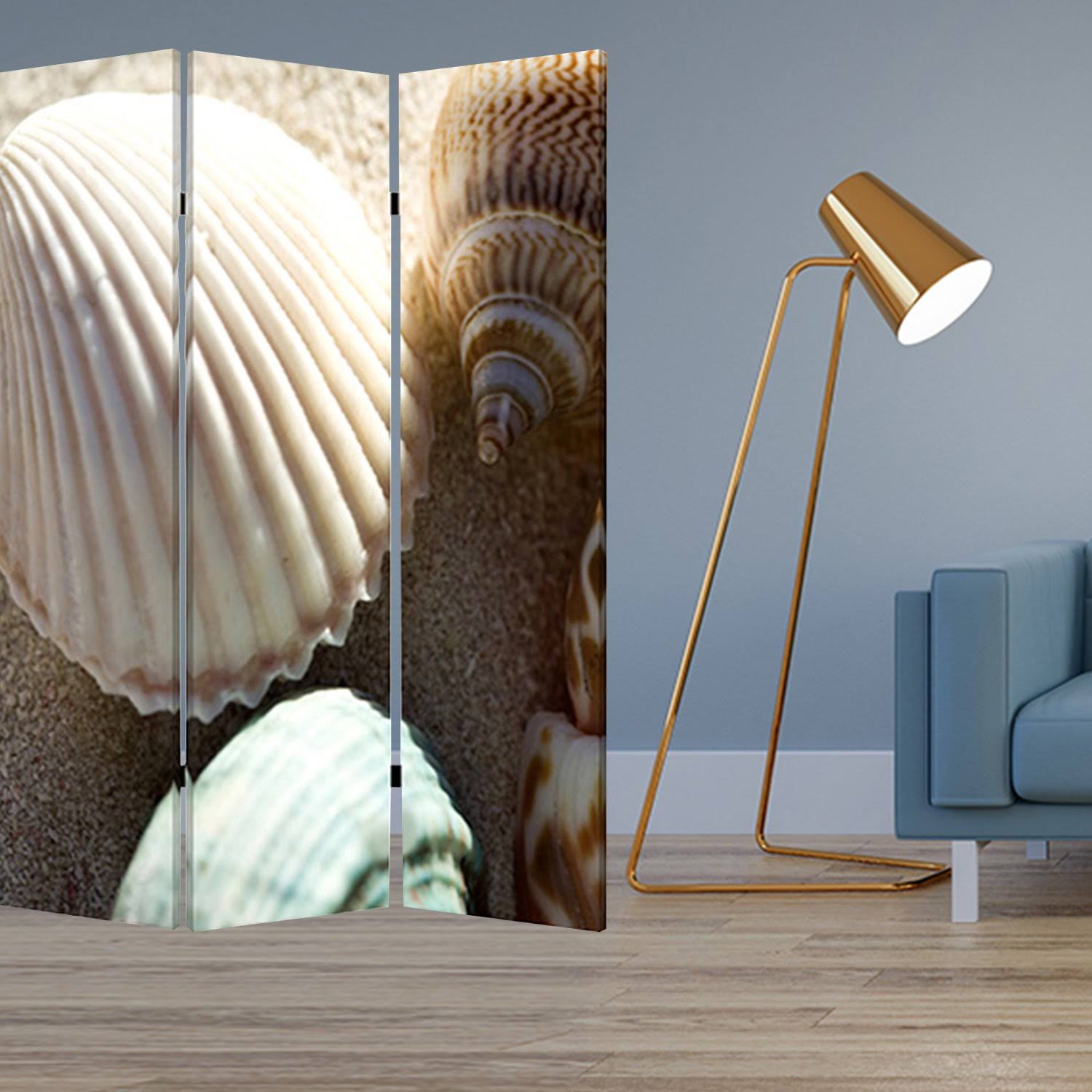 Multi-Color Wood Canvas Screen J409249