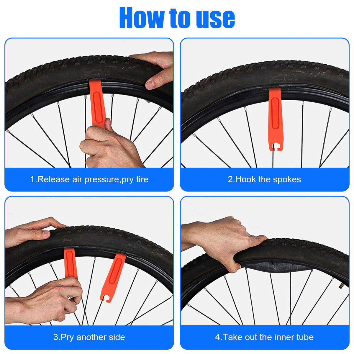 Bicycle Tire Change Levers Tool Set, 4 Pcs M448