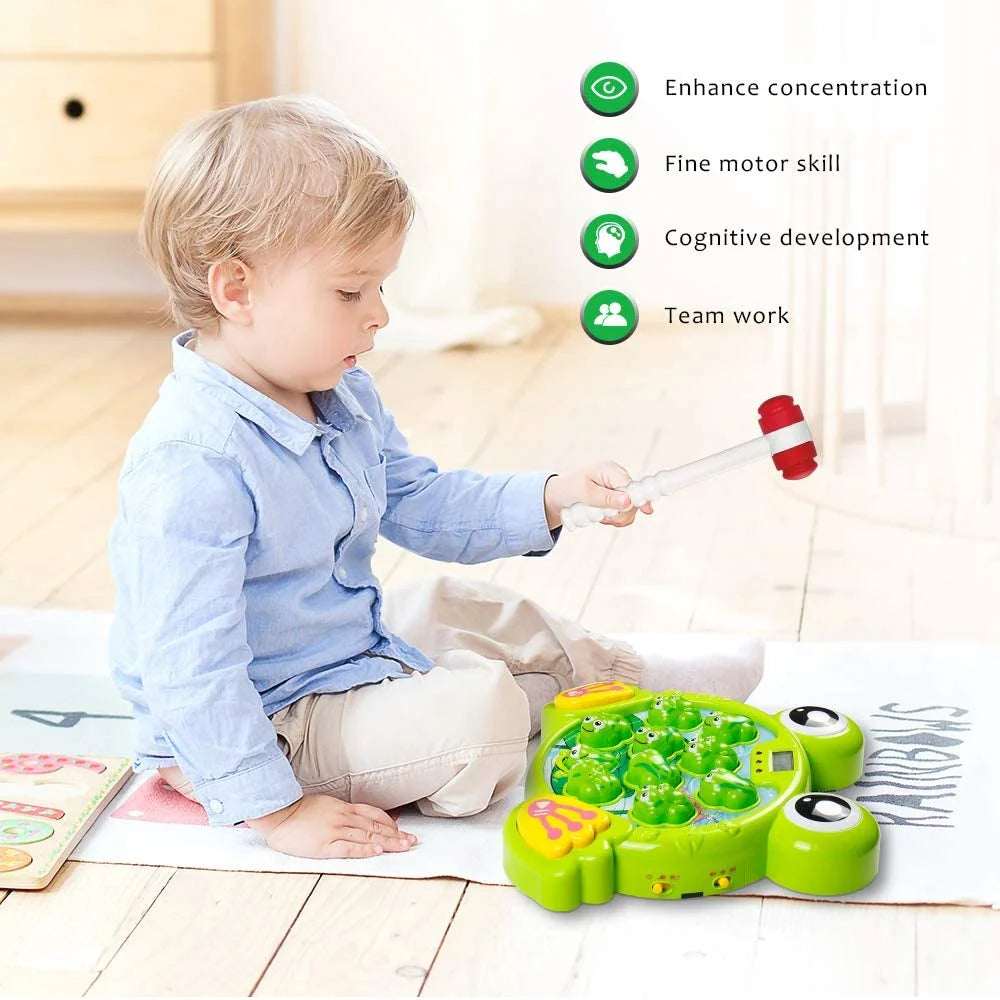 Whack A Frog Interactive Early Development Toy, 2 Hammers Included S819