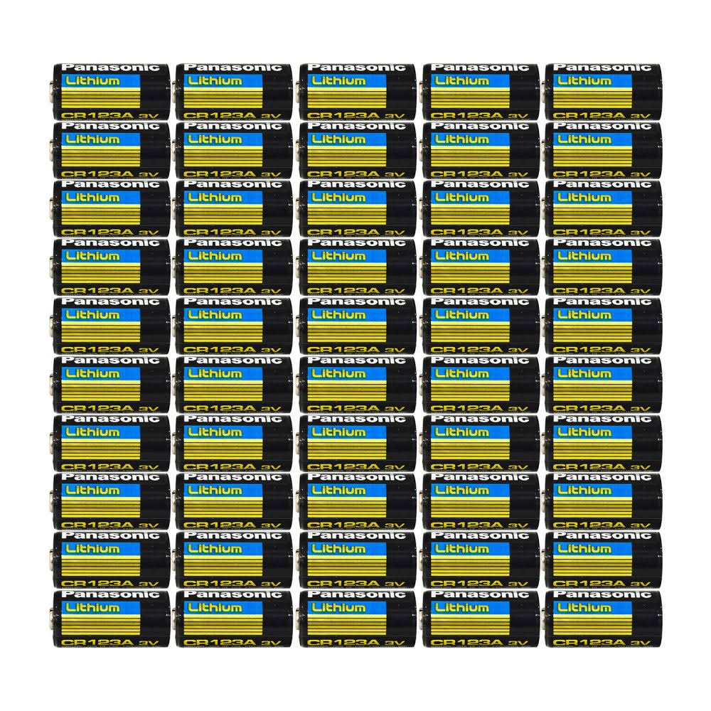 50 Pack Panasonic CR123A 3V Lithium Batteries E9768