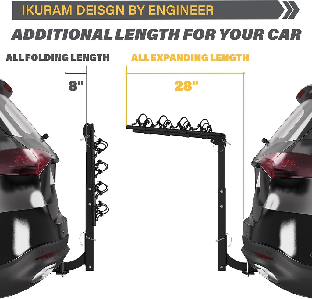 4 Bike Hitch Mount Double Foldable Rack X891