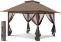 White 13' x 13' Pop-Up Gazebo Tent with Mosquito Netting V972