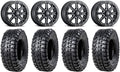 9 Items: 14 Wheels Black +40mm 30 Tires 4x156 Bolt Pattern 12mmx1.5 Lug Kit O96436