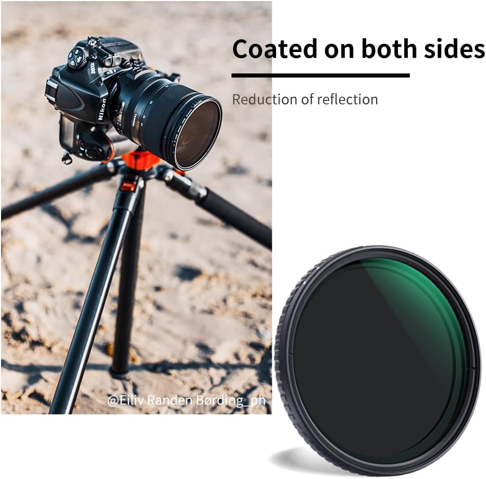 67mm Variable ND Filter ND32-ND512 (5-9 Stops) HD Neutral Density Lens Filter with 28 Multi-Layer Coatings, Pack of 2 N106