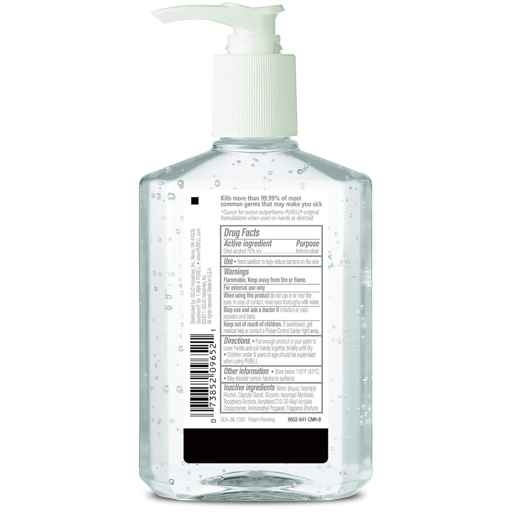 Purell Advanced Hand Sanitizer Refreshing Gel, Clean Scent, 8 fl oz Pump Bottle, Pack of 12 X526
