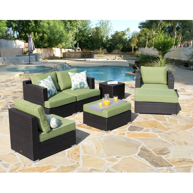 Wicker Sectional Conversation Set C57498