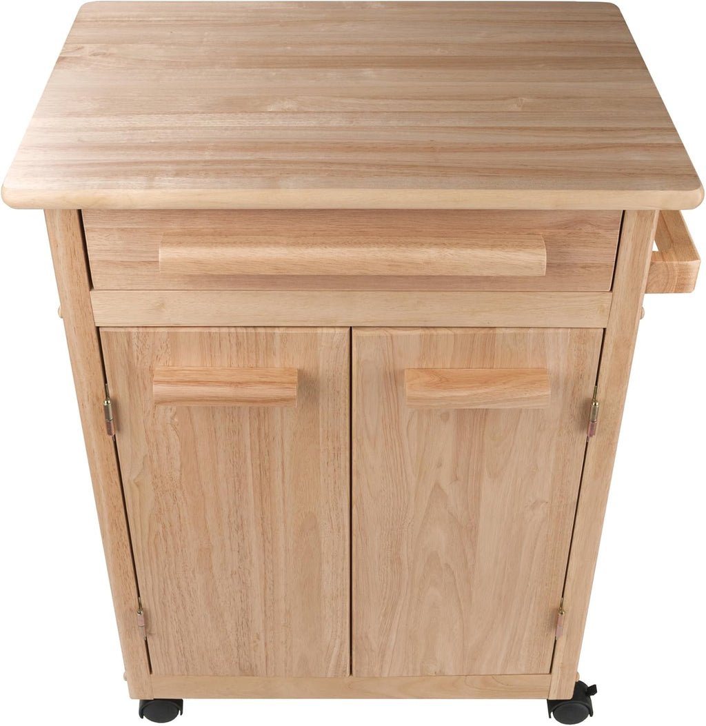 Natural Wood Single Drawer Kitchen Cabinet Storage Cart Y3637