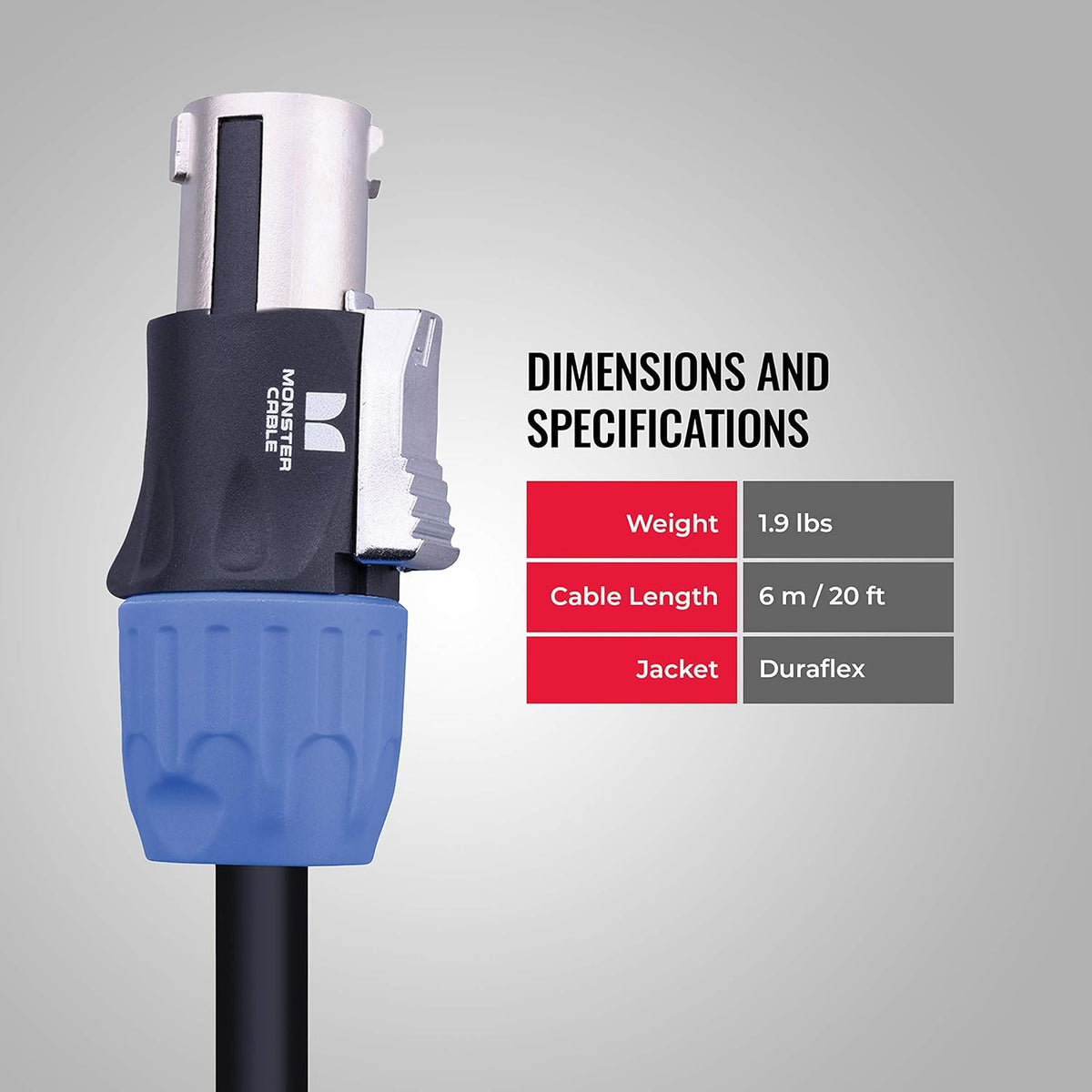 6ft Speaker Cable with Speak,On Connectors W460