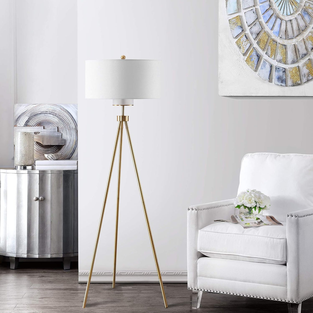Brass and Gold Floor Lamp R154372