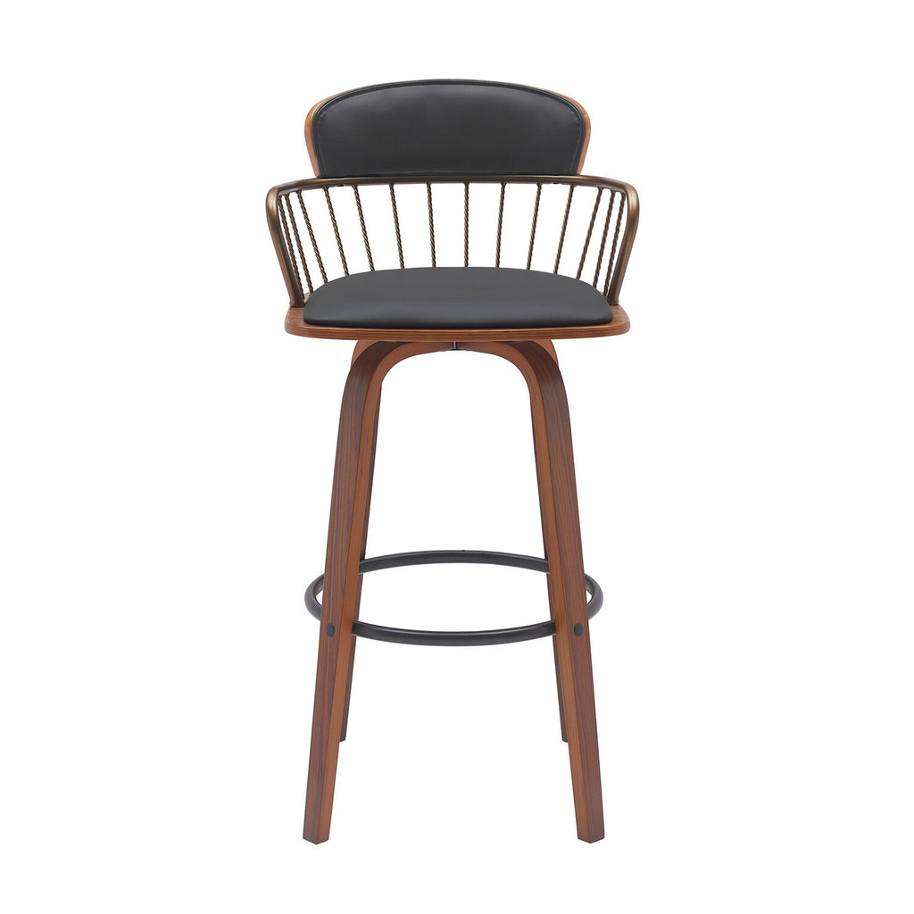Black Faux Leather Barstool Chair D4226