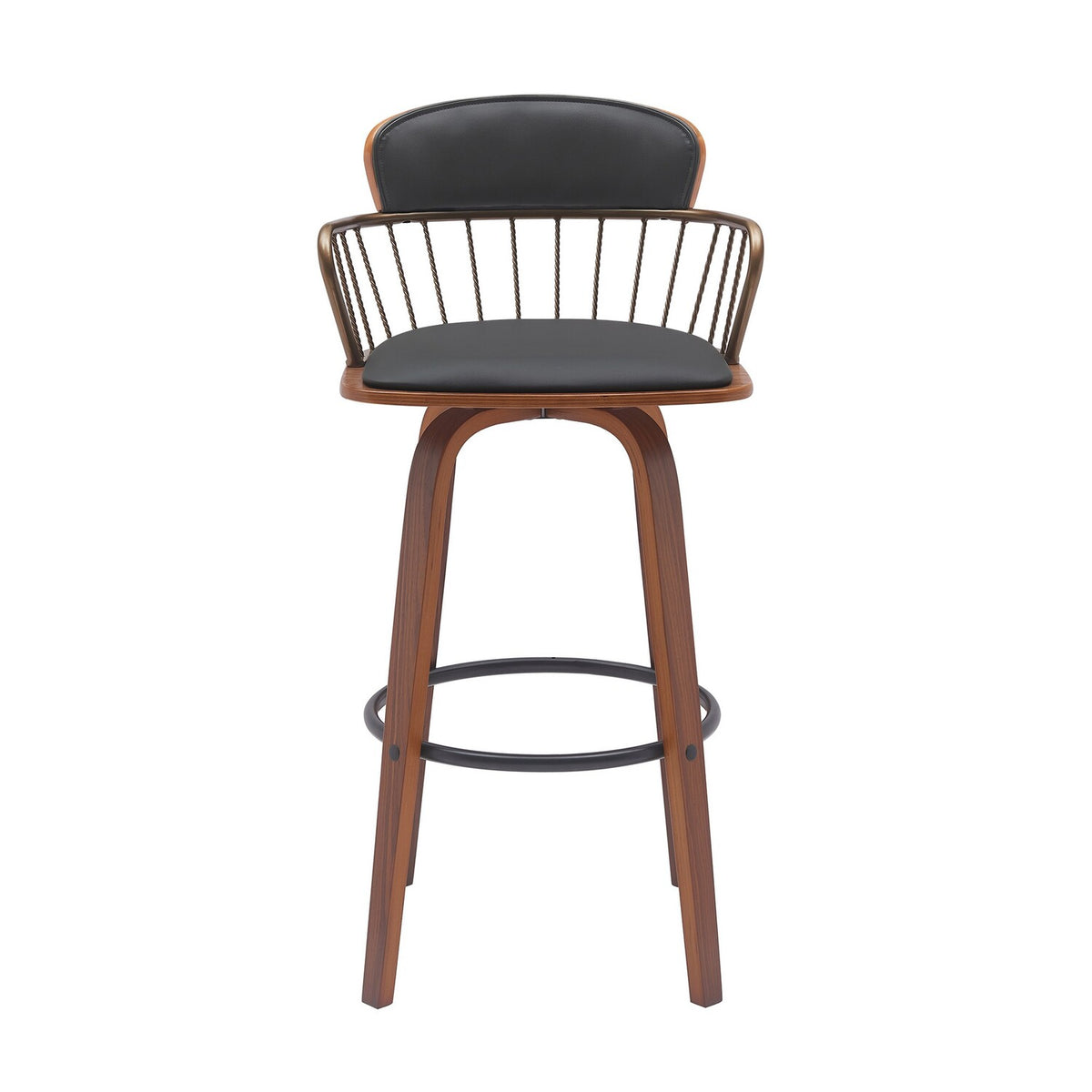 Black Faux Leather Barstool Chair D4226
