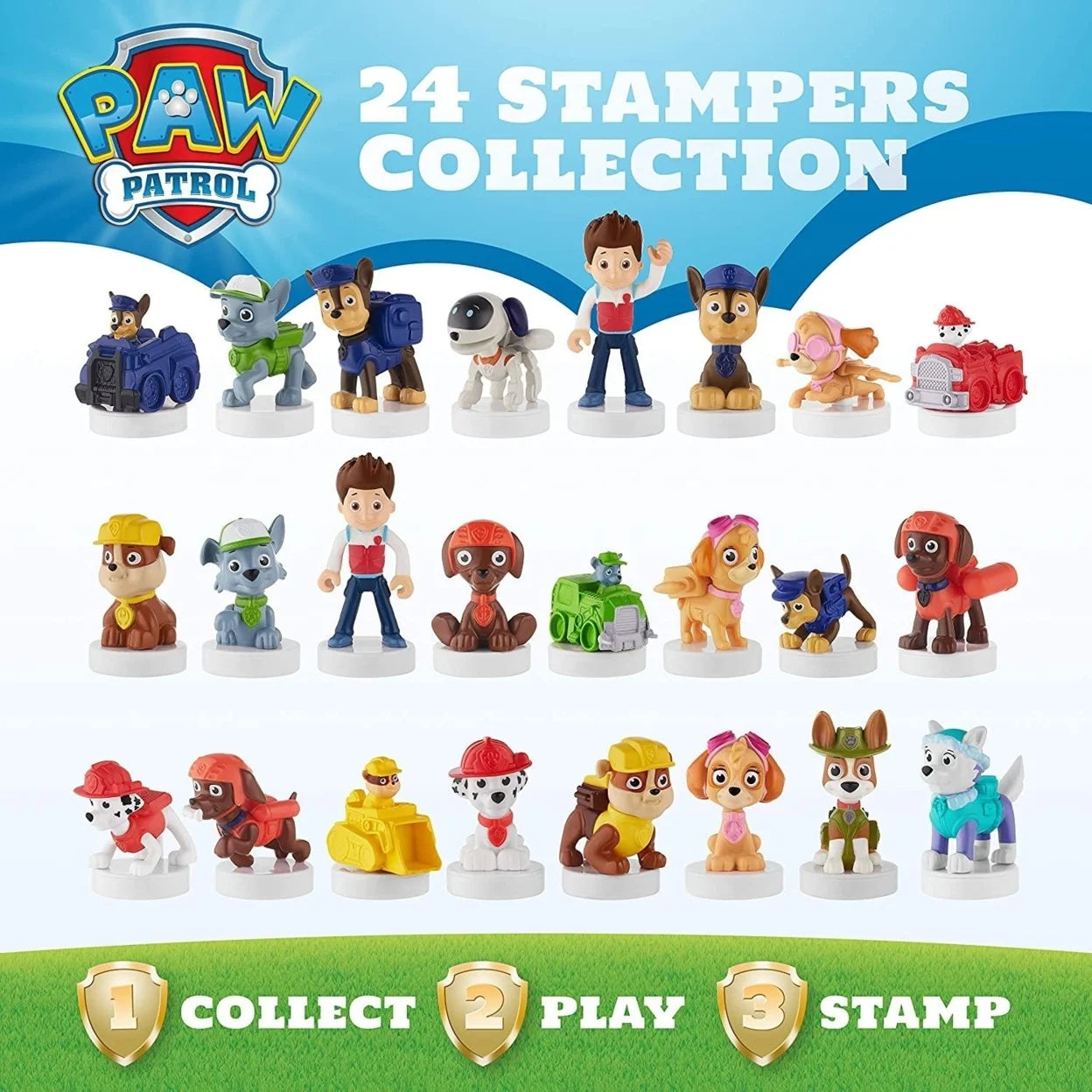 Paw Patrol Characters Stampers 5pk Zuma Rubble in Bulldozer Figure Set V547