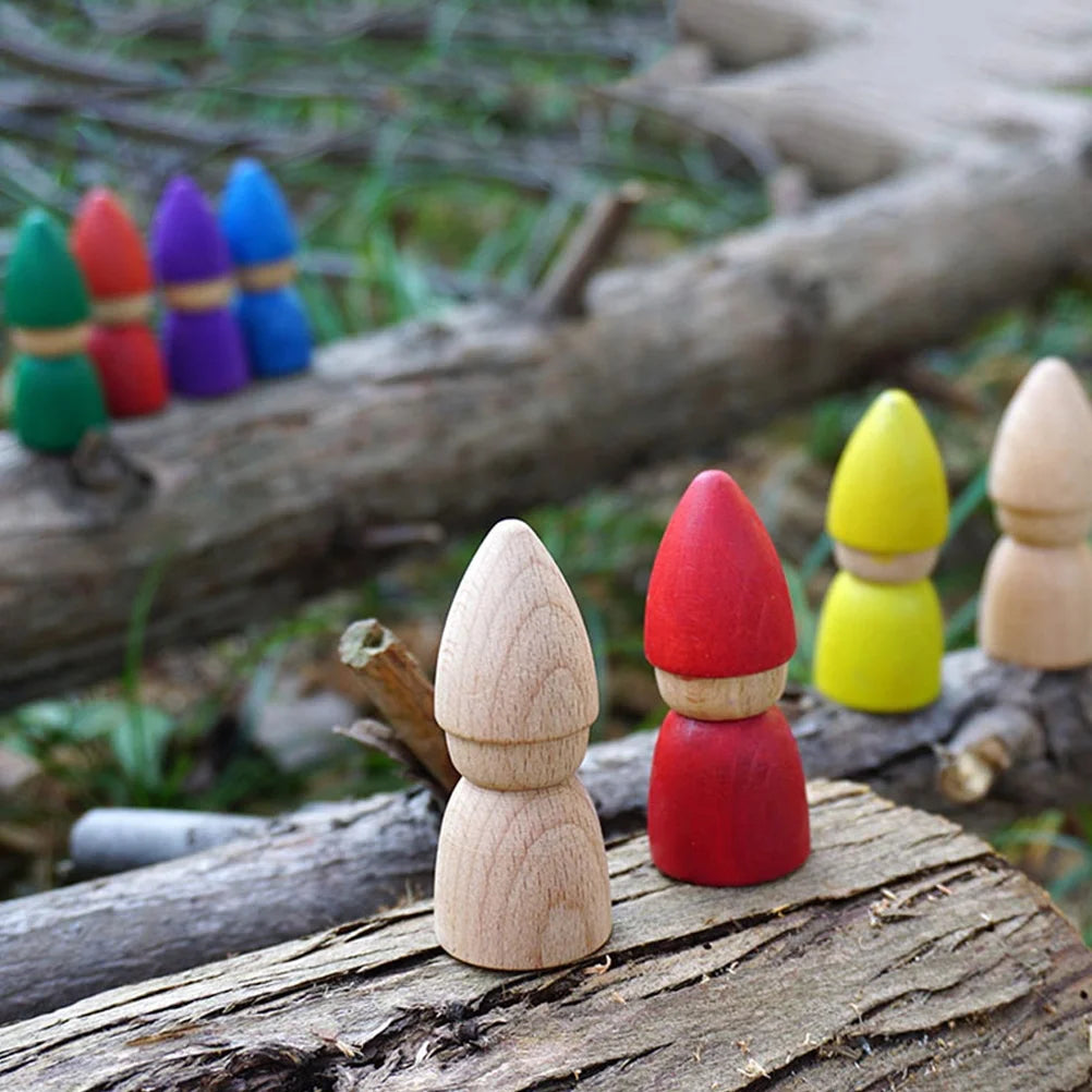 8pcs Unpainted Wooden Peg Dolls H99733
