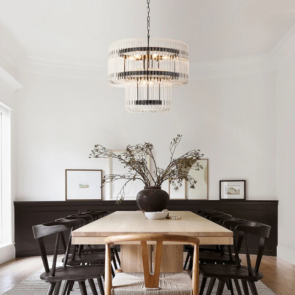 9-Light Dimmable Tiered Chandelier E1277