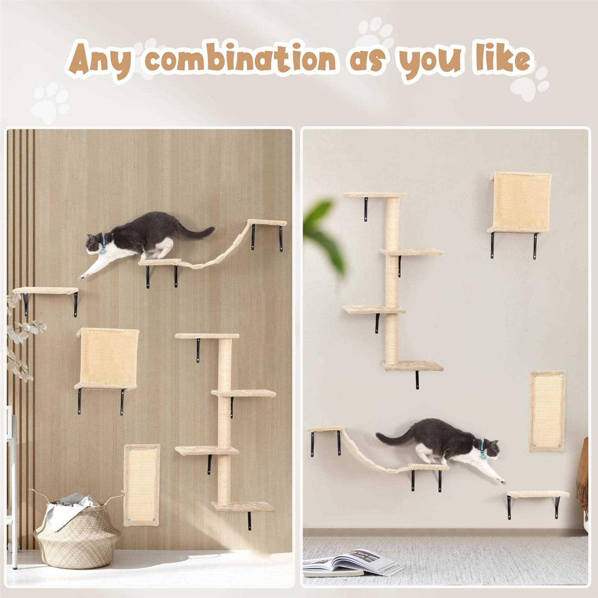 Wall Mounted Shelves Set Cat Tree S419