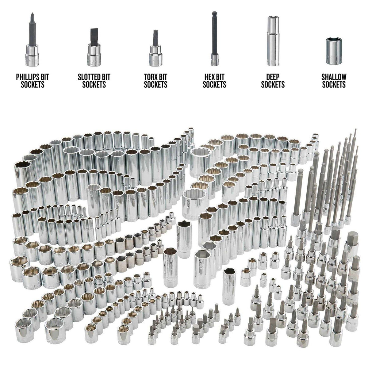 1/4 & 3/8 & 1/2 in. drive SAE 6 and 12 Point Socket Set 299 pc J6234