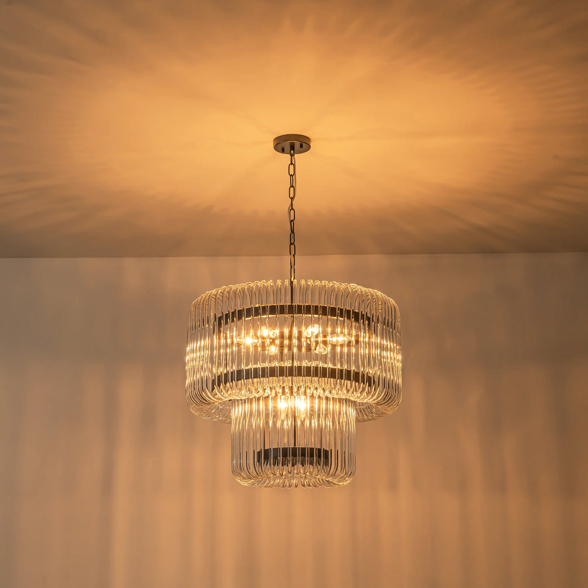 9-Light Dimmable Tiered Chandelier E1277