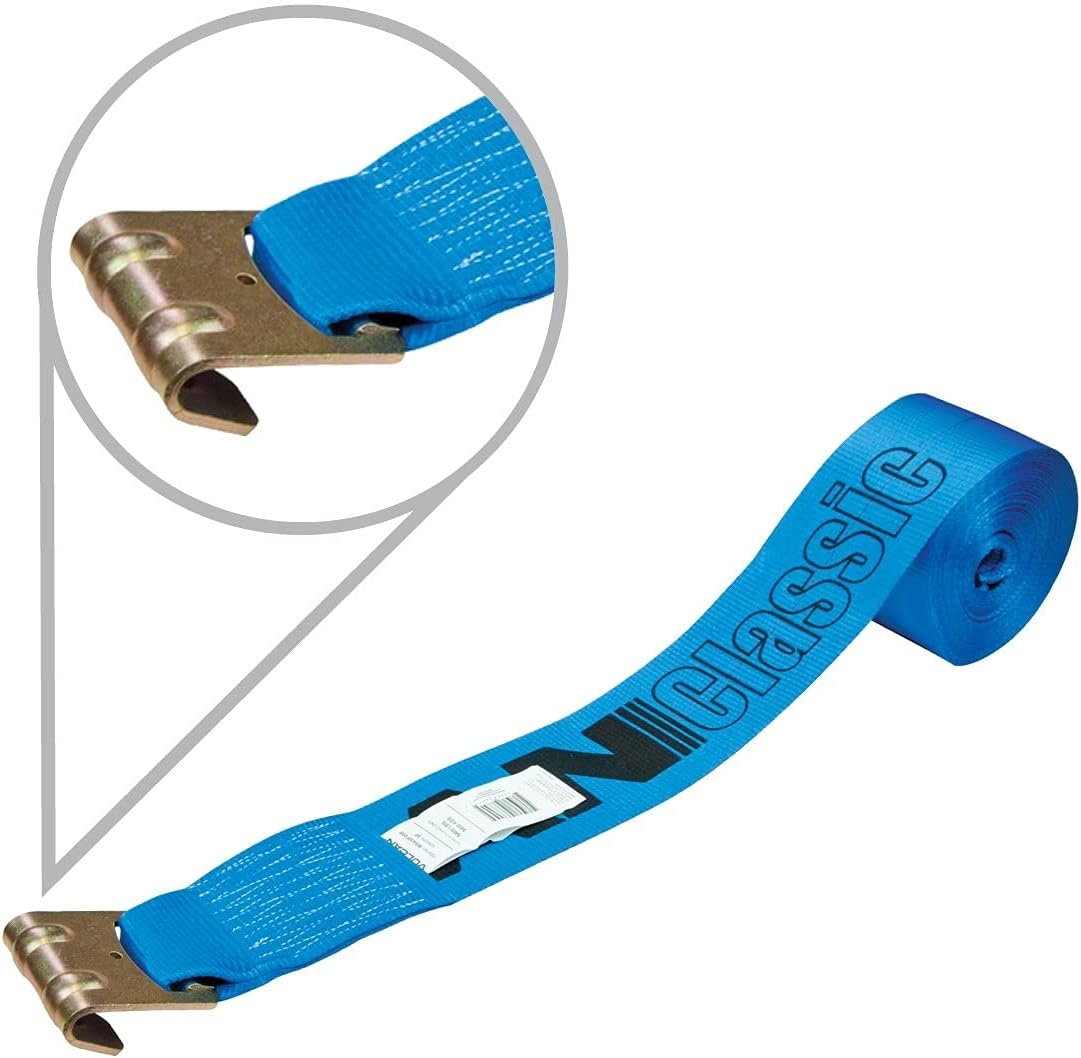 Classic Blue 4 Inch x 30 Foot 10 Pack Winch Strap with Flat Hook B166048