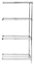 74 inch Wire 4-Shelf Add-On Unit in Chrome Finish S640029
