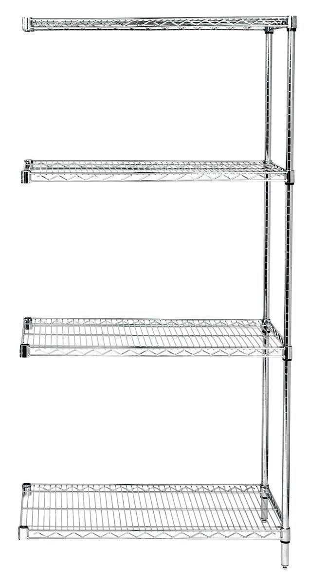 74 inch Wire 4-Shelf Add-On Unit in Chrome Finish S640029