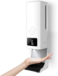 2 in 1 Wall Mount Infrared Thermometer with Hand Sanitizing Soap Dispenser, White K4005