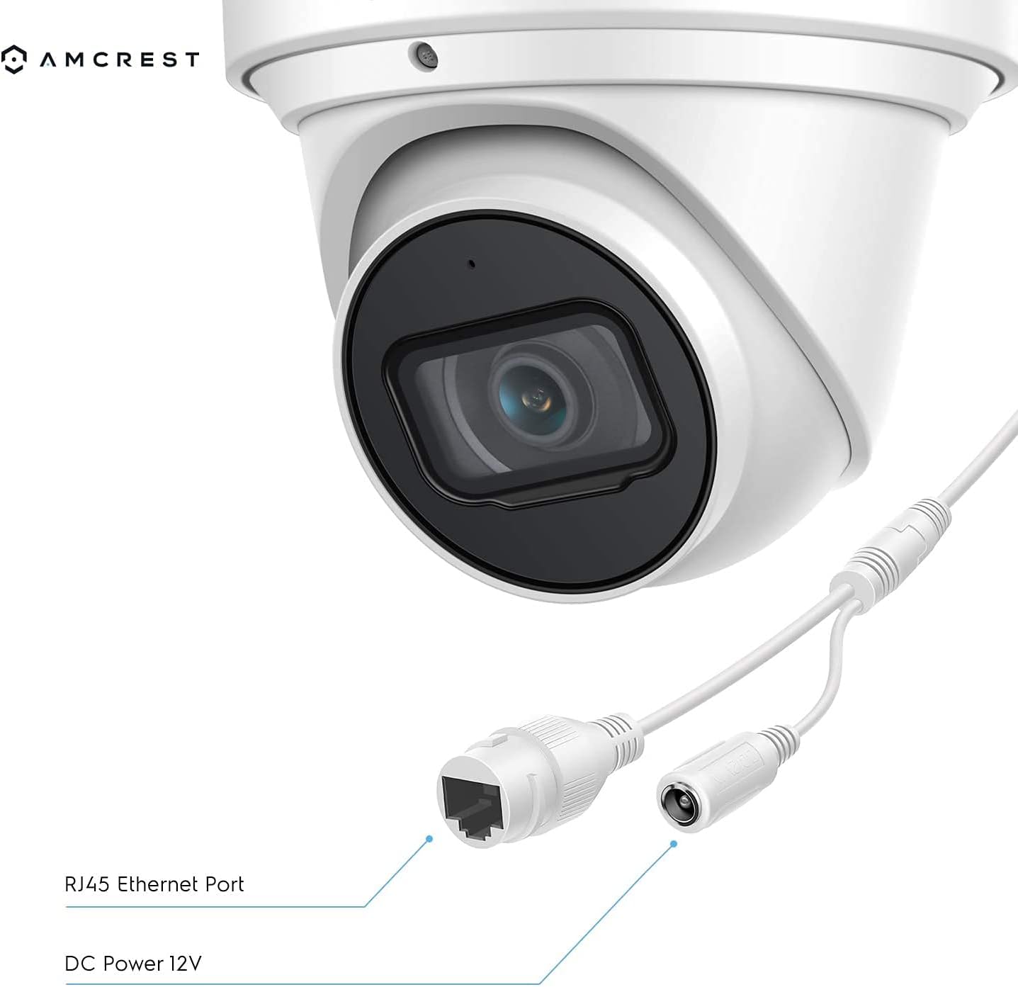 4K POE Outdoor Security Turret IP Camera, White T823488