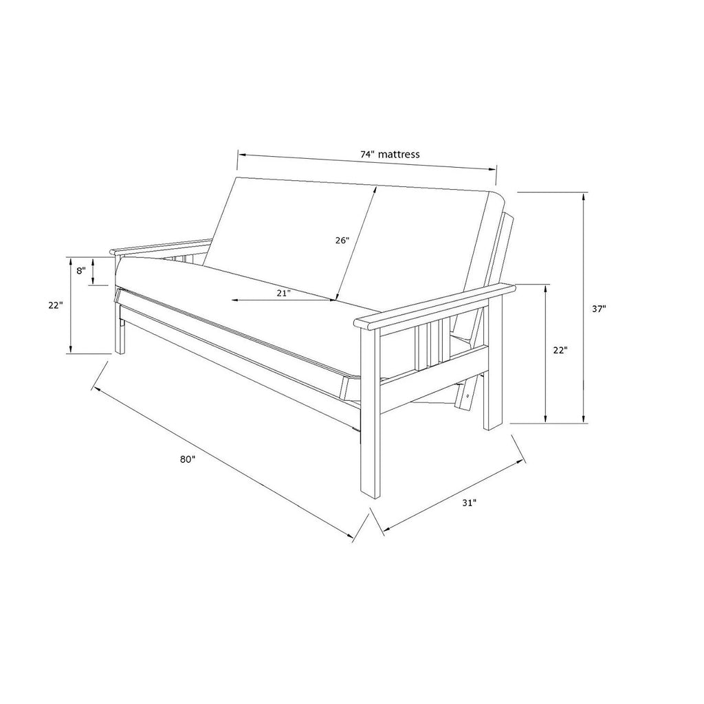Victorian Futon Frame with Mocha Mattress I38632