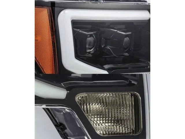 Polished Black LED Tube Dual Projector Headlights Z334