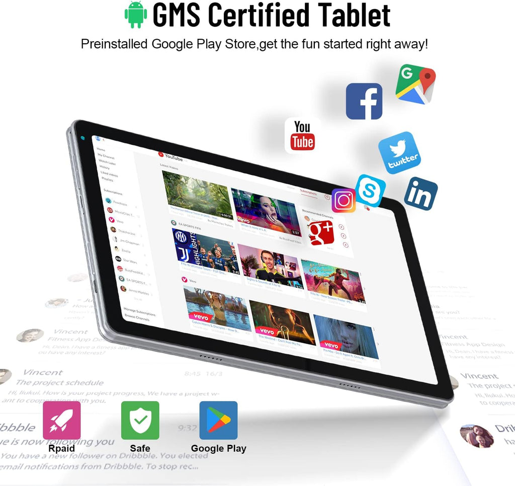 Silver 10.4 inch Android Tablet with 32GB Storage E536