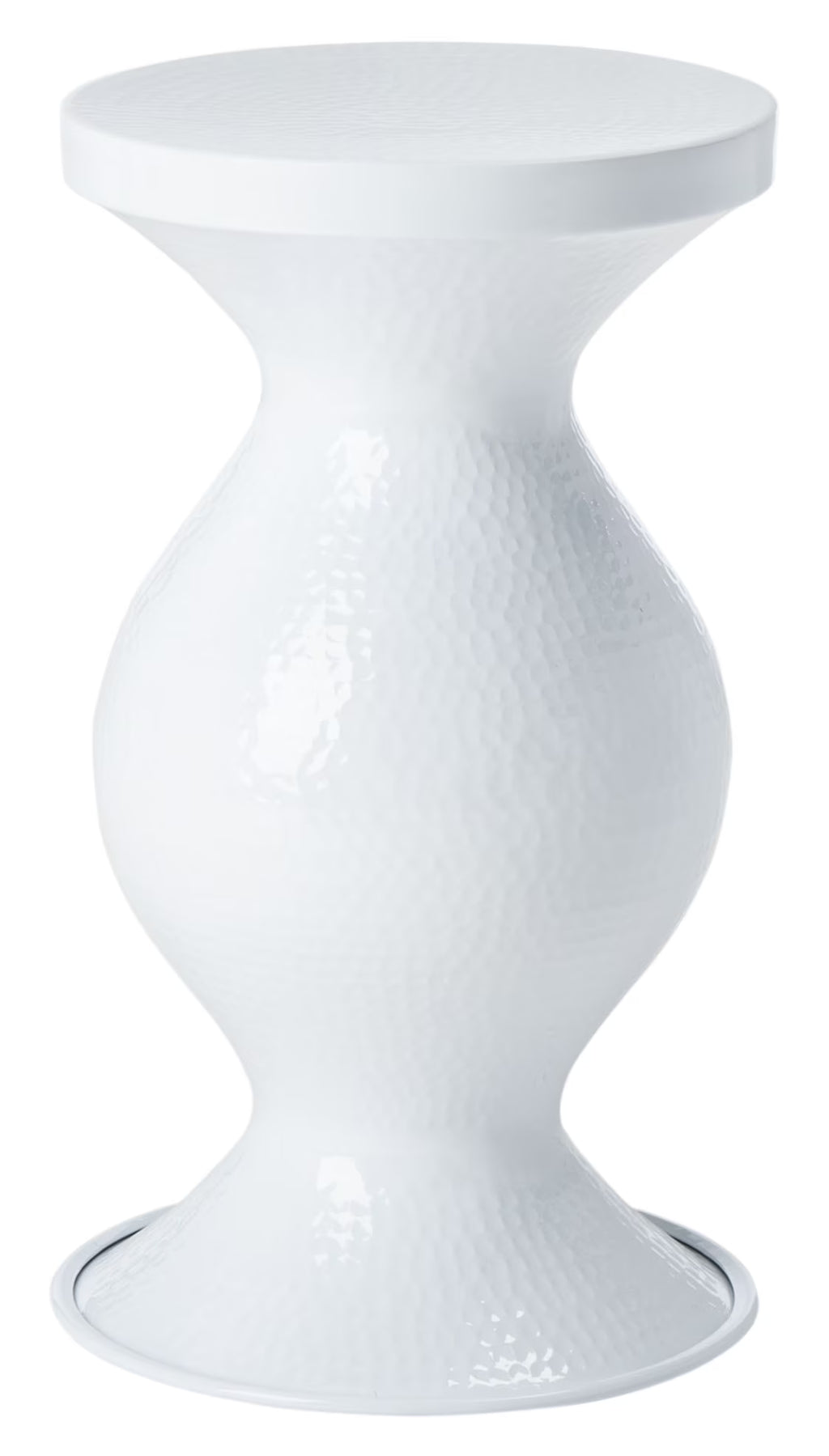 White Hammered Stool P40310