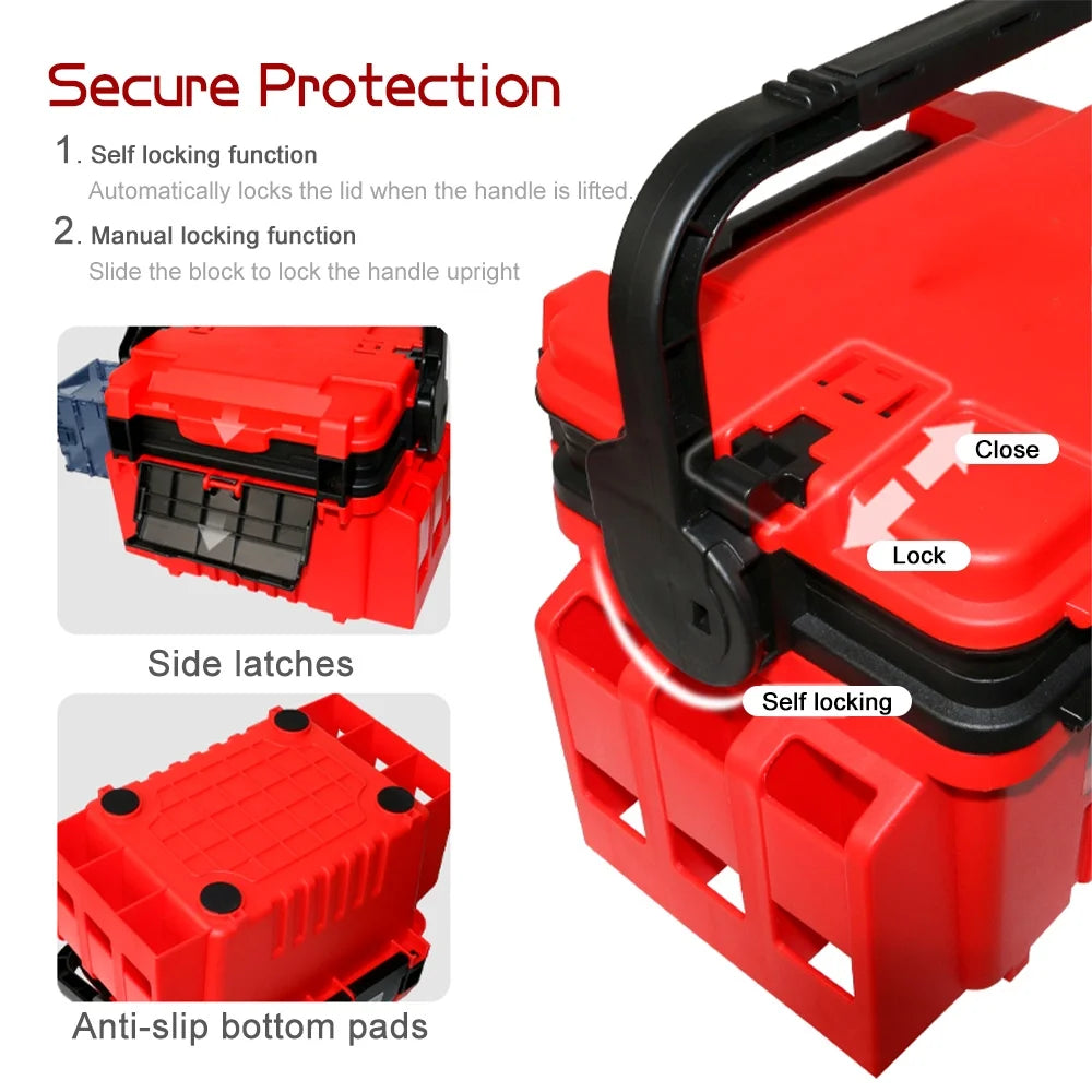 Fishing Tackle Box with Lures Hook Box Tools, Travel Fishing Case I961688