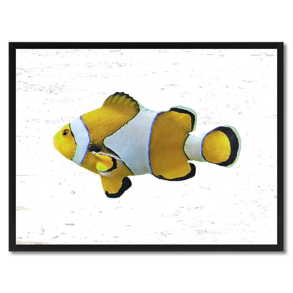 Yellow Clown Tropical Fish Painting Wall Decor F76849