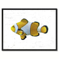 Yellow Clown Tropical Fish Painting Wall Decor F76849