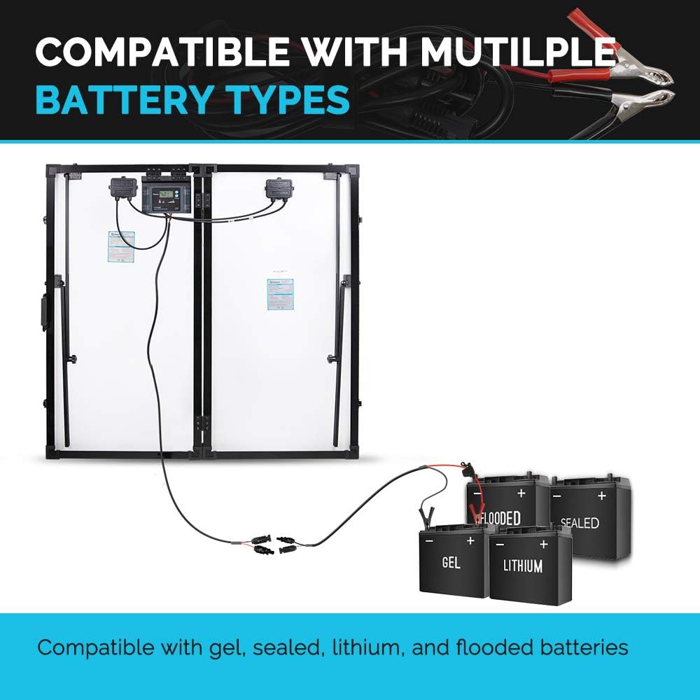 200 Watt Portable Foldable Solar Panel Suitcase with Waterproof 20A Charger Controller C233044