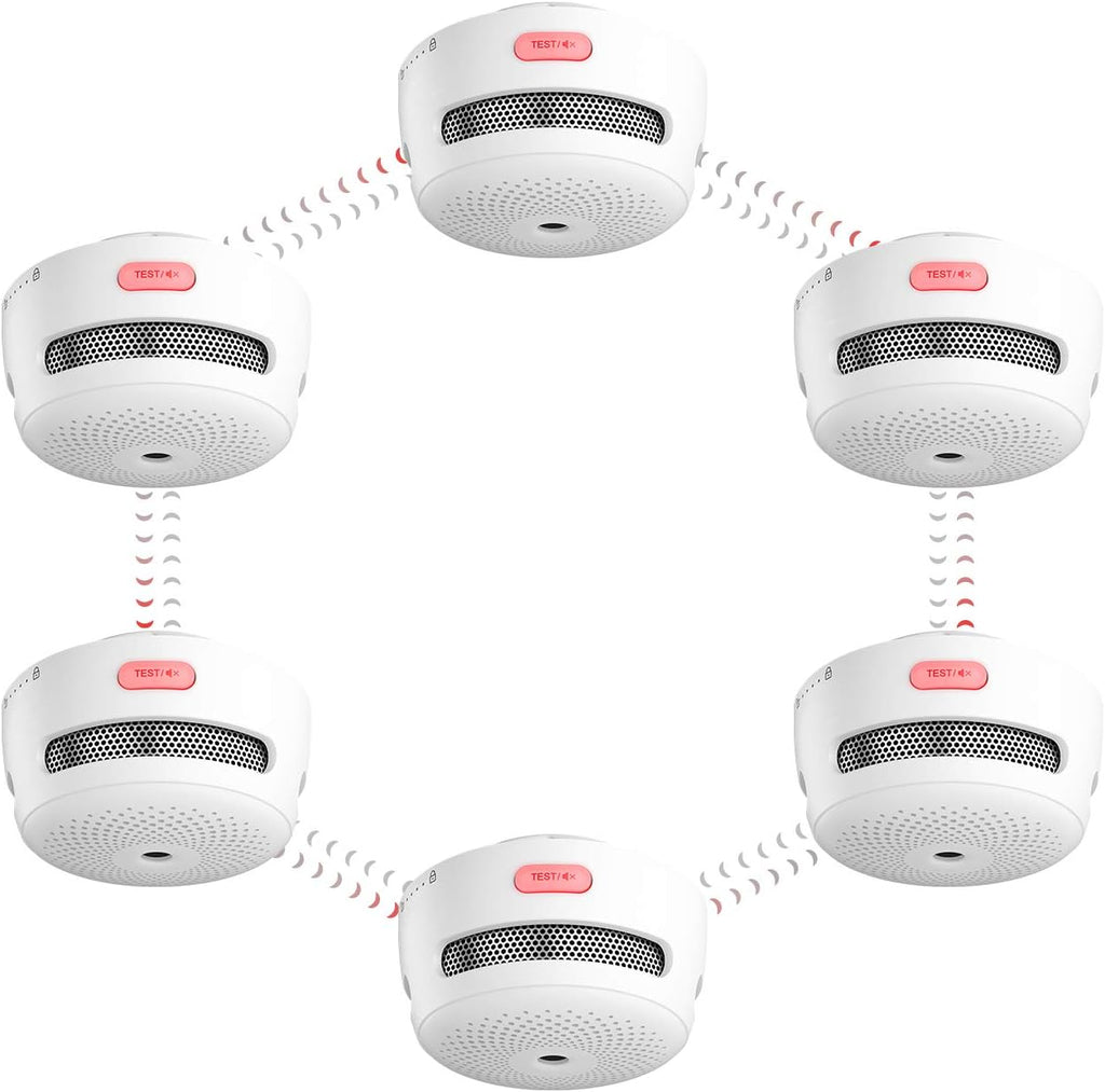 6-Pack Wireless Interconnected Smoke Detector Fire Alarm L4061
