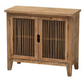 Rustic Spindle Accent Storage Cabinet with 2 Shelves X93475