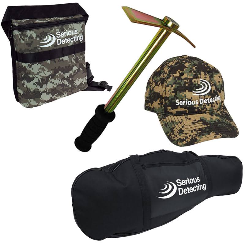 Metal Detector Bundle with Coil Pack, Shovel, Carry Bag F82158