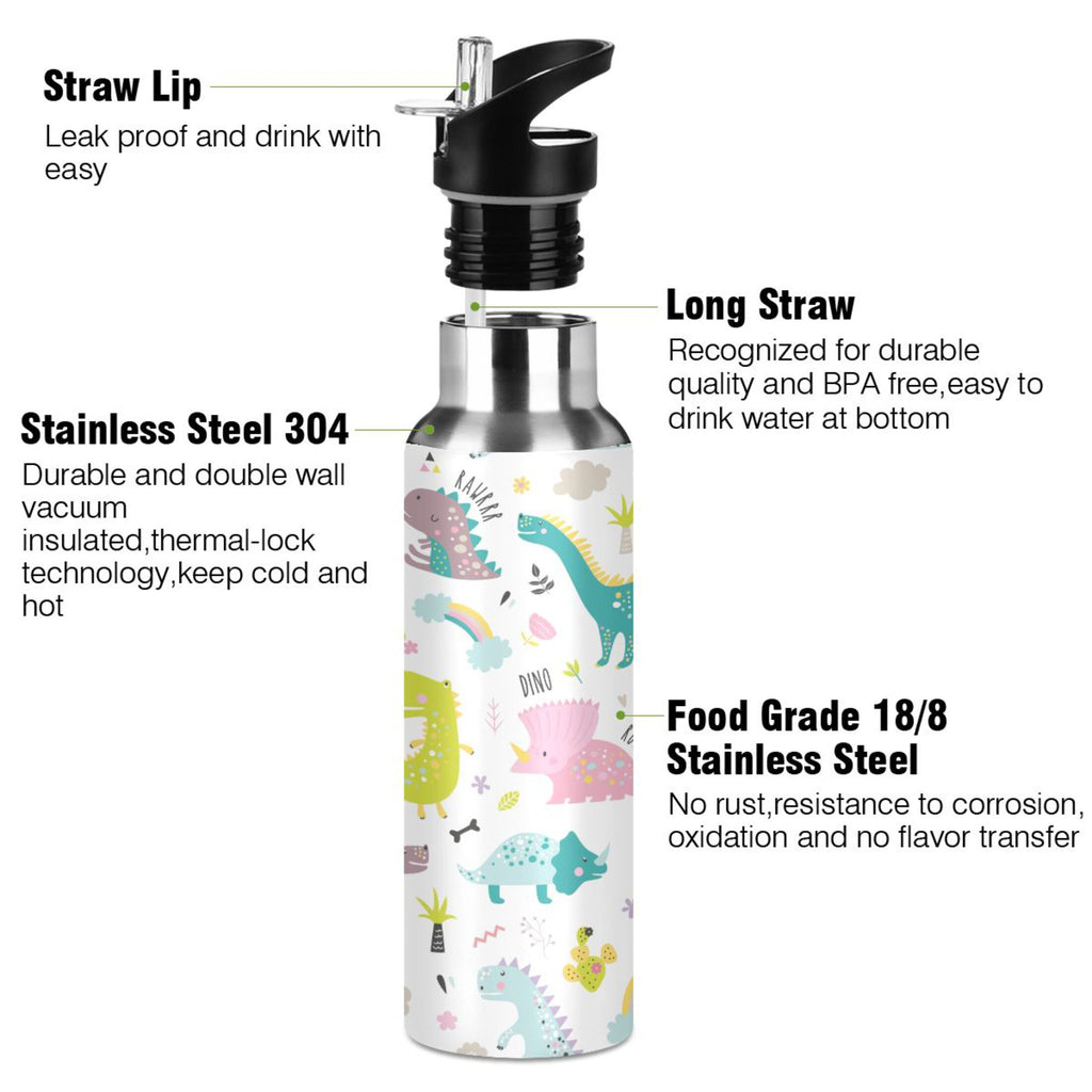 Stainless Steel Insulated Water Bottle with Straw Lid J9731