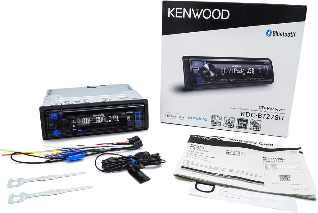CD Car Stereo with Bluetooth, Single DIN, AM/FM Radio, USB Port, AUX Input P5734
