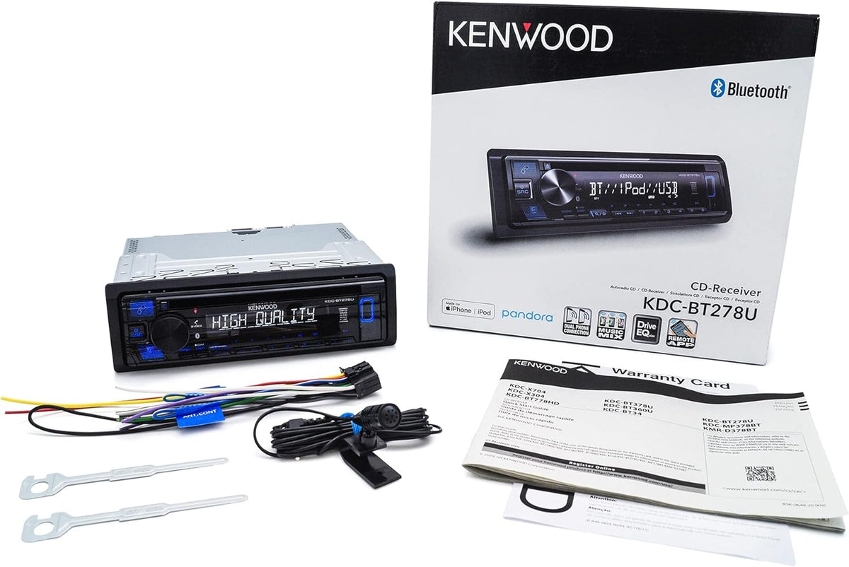 CD Car Stereo with Bluetooth, Single DIN, AM/FM Radio, USB Port, AUX Input P5734