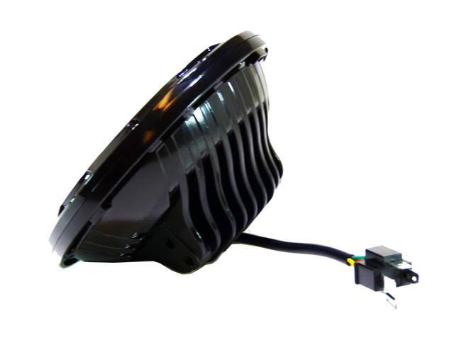 7 inch Round LED Headlight 75W Low/High with DRL Black Housing E346